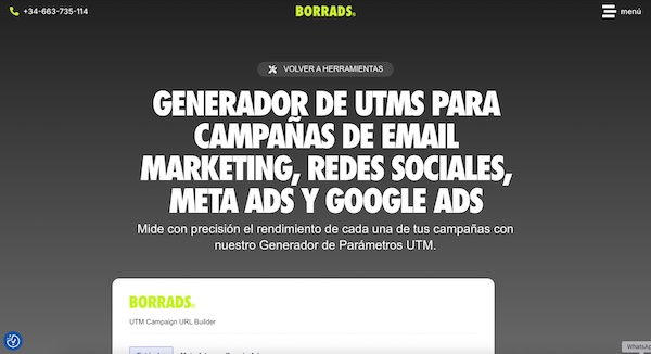 Generador de UTMs para campañas de email marketing, redes sociales, meta ads y google ads